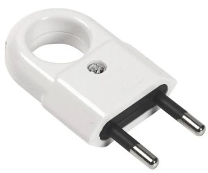 Wtyk sieciowy płaski z uchwytem biały 2.5A 250V