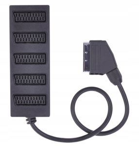 Przyłącze wtyk SCART na 5 gniazd SCART (Eurozłącze)