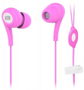 Słuchawki douszne mikrofon z klipsem różowe