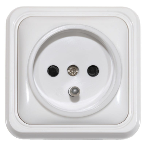 Gniazdo z uziemieniem natynkowe 16A/250V, białe