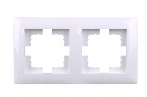 Ramka dwukrotna plastikowa biała, 60 corner