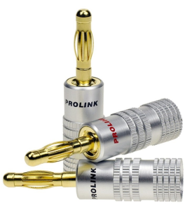 Wtyk banankowy na kabel złocony PROLINK TBC053