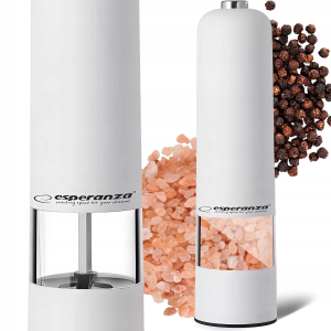 Młynek do pieprzu soli przypraw elektryczny biały