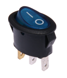 Przełącznik podświetlany owalny AC niebieski