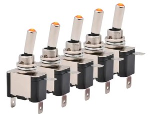 Przełącznik samochodowy dźwigniowy ASW-7D 12/25A żółta dioada