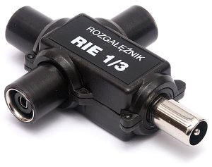 Rozgałęźnik antenowy RTV RIE 1/3 – 5–860 MHz, tłumienie 3,5/7 dB, 3 wyjścia