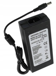 Zasilacz LED 60W 12V 5A impulsowy, stabilizowany z kablem 3pin