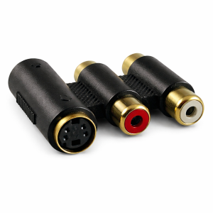 Adapter miniDIN 4-pin (SVHS) na 2x RCA cinch – rozdzielacz S-Video AV