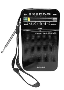 Radio przenośne kieszonkowe, czarne, kompaktowe