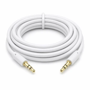 Kabel audio Jack 3.5mm stereo złocone wtyki OFC ekranowany przewód Hi-Fi 1m