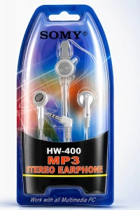 Słuchawki douszne do MP3 Jack 3.5 mm wygodne, czysty dźwięk + futerał