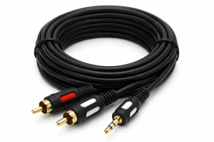 Kabel AUX Jack 3.5 stereo - 2 RCA gold - 1,0m 