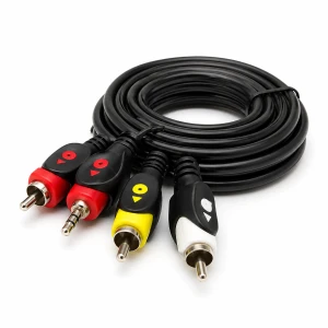 Kabel Jack 3.5 mm 4-pin TRRS 3x RCA Cinch AV 2,5 m audio video, kamera, TV