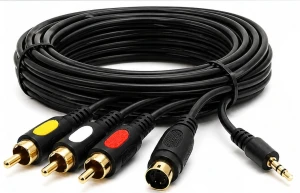 Kabel AV 3x RCA + Jack 3.5 mm stereo + SVHS (S-Video) 5 m 