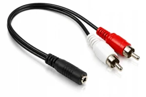 Adapter Jack 3.5 mm stereo (gniazdo) 2x RCA Cinch (wtyk) 0,15 m Profi Kolor