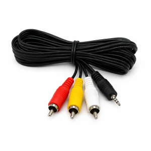 Przyłącze wtyk Jack 2.5mm czteropolowy na 3 wtyki RCA (cinch) 2.5m