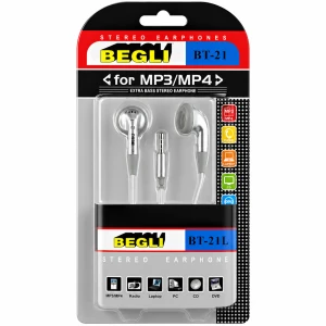 Słuchawki douszne Jack 3.5mm stereo, 32 Ohm, 108dB, 1.2m do MP3 MP4 laptop