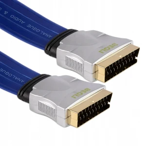 Przyłącze wtyk SCART na wtyk SCART (Eurozłącze) płaskie PROFi BEGLI 0.6m