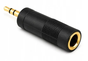 Adapter Jack 3.5 mm (męski) na Jack 6.3 mm (żeński) – złocony, plastikowa obudowa