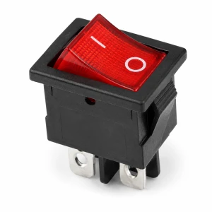 Przełącznik kołyskowy podświetlany 12V czerwony 10A ON/OFF 4 PIN