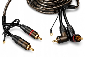 Kabel 2x2RCA wtyk prosty/kątowy 5m