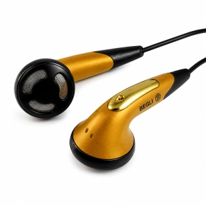 Słuchawki douszne BEGLI Jack 3,5 mm stereo złote
