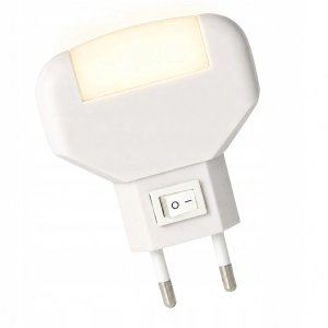 Lampka nocna dziecięca LED biała do kontaktu z wyłącznikiem