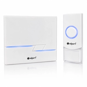 Dzwonek bezprzewodowy bateryjny biały 16 melodii 50m IP44 433 MHz