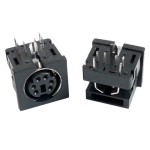 Gniazdo miniDIN/SVHS 6-pinowe lutowane do płytki drukowanej