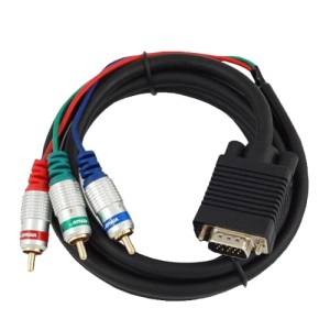 Przyłącze wtyk SVGA (HDB15M) na 3 wtyki RCA (cinch) RGB 1.5m