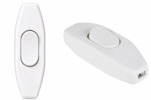 Złącze przełącznik przelotowy na kabel biały 2.5A