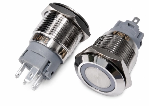 Przełącznik z Ringiem Wandaloodporny 5-PIN 19mm 12V ON-OFF PBS-34A