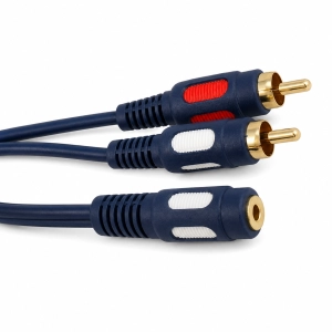 Adapter audio Jack 3,5 mm stereo gniazdo – 2× RCA wtyk