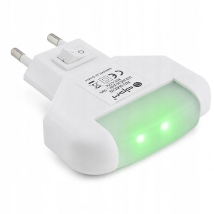 Lampka nocna LED zielona z wyłącznikiem