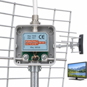 Wzmacniacz antenowy SWA-9801 ekranowany 25 dB dopuszkowy F