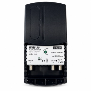 Wzmacniacz masztowy TELMOR WMS-30 UHF/SAT 38 dB filtr 5G