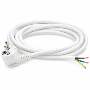 Przewód przyłączeniowy z wtyczką 3 m 3x1,0 mm² biały 10a