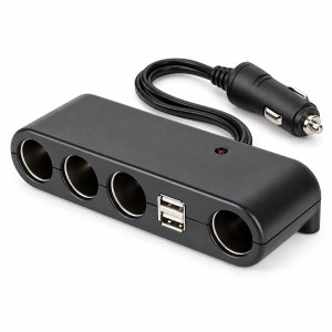 Rozgałęźnik zapalniczki samochodowej 4 gniazda 2× USB 12V 24V
