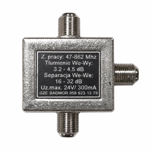 Rozgałęźnik antenowy f separowany wewnętrzny 47–862 mhz