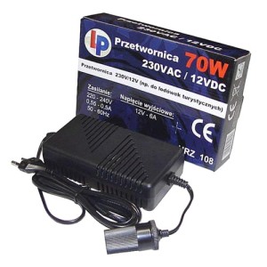 Zasilacz do lodówki samochodowej 230V/12V 70W