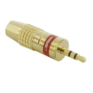 Wtyk jack 3.5mm stereo, złoty na kabel 8mm JW-410