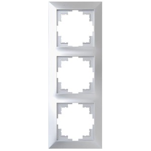 Ramka trzykrotna plastikowa biała, 60 corner