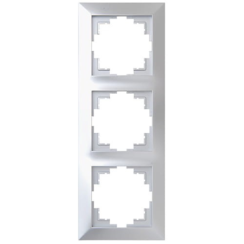 Ramka trzykrotna plastikowa biała, 60 corner