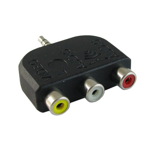 Adapter wtyk Jack 3.5mm czteropolowy na trzy gniazda RCA cinch