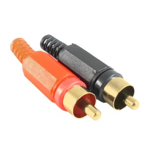 Wtyk RCA (cinch) na kabel złocony plastikowy