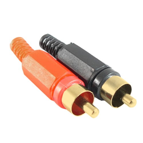 Wtyk RCA (cinch) na kabel złocony plastikowy