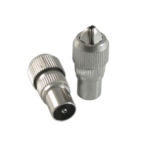 Wtyk antenowy prosty na kabel (metalowy)