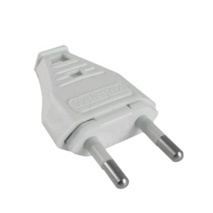 Wtyk sieciowy płaski skręcany biały typ WN 2.5A 250V (produkcja Polska)