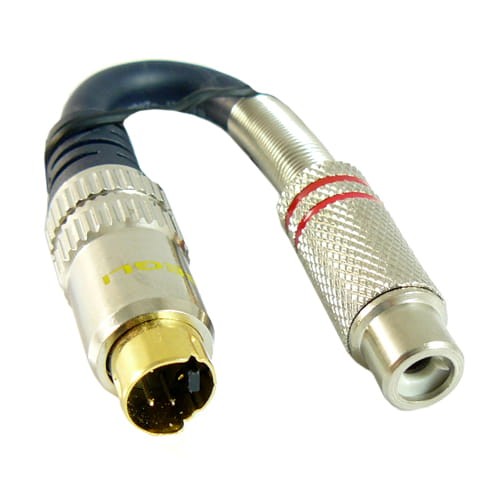 Adapter wtyk miniDIN/SVHS 4-pinowy na gniazdo RCA cinch złote