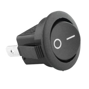 Przełącznik okrągły - kołyskowy Rocker czarny 6.5A